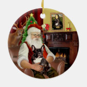Santa Brindle French Bulldog Keramik Ornament (Hinten)