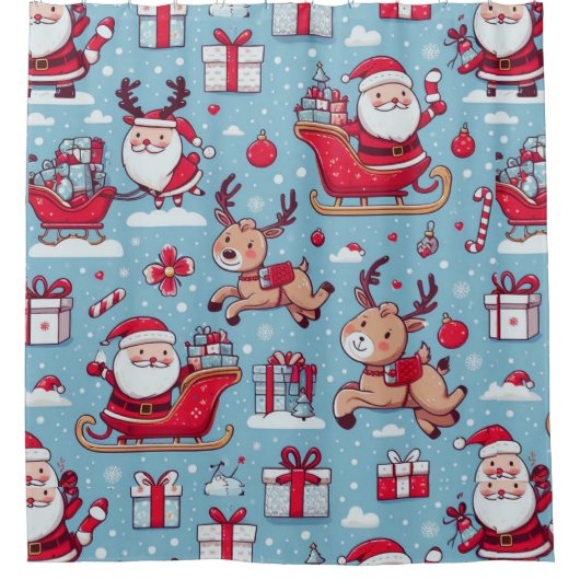 Santa Bring Show Duschvorhang (Vorderseite)