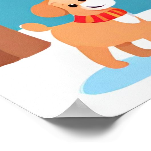 Santa Bringing Presents and Puppies | Wall Art Poster (Ecke)