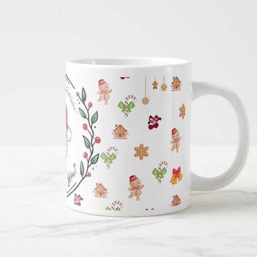 Santa Brings Warm Wishes – Festive Christmas Coffe Jumbo-Tasse (Rechts)