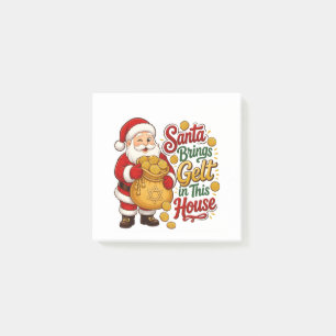 Santa bringt Gelt in dieses Haus Christmukka Jude  Post-it Klebezettel