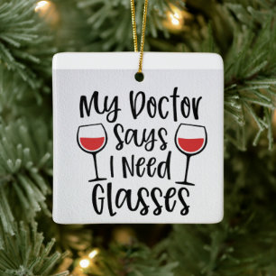 SANTA BRINGT NUR DEN *WEIN* DIESE KERAMIK KERAMIKORNAMENT