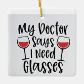 SANTA BRINGT NUR DEN *WEIN* DIESE KERAMIK KERAMIKORNAMENT (Vorderseite)