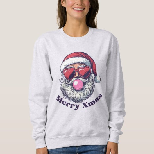Santa Bubble Gum Ugly Merry Xmas Sweatshirt (Vorderseite)
