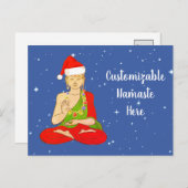 Santa Buddha Namaste individuell anpassbar Feiertagspostkarte (Vorne/Hinten)