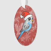 Santa Budgie Blue Ornament (Vorderseite)