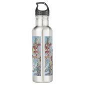 Santa Budgie Christmas Budgies Budgerigar Bird Dad Edelstahlflasche (Rückseite)
