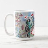 Santa Budgie Christmas Budgies Budgerigar Bird Dad Kaffeetasse (Links)