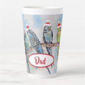Santa Budgie Christmas Budgies Budgerigar Bird Dad Milchtasse (Vorderseite)