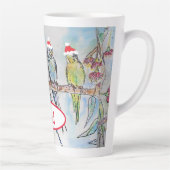 Santa Budgie Christmas Budgies Budgerigar Bird Dad Milchtasse (Rechts)