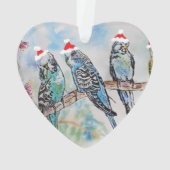 Santa Budgie Parrot Budgies Boys Name Ornament (Rückseite)