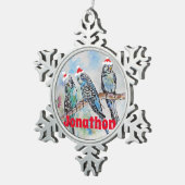Santa Budgie Parrot Budgies Boys Name Ornament (Rechts)