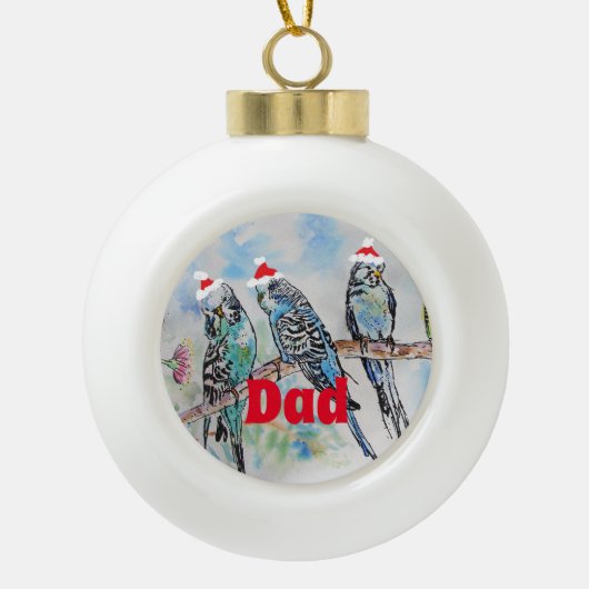 Santa Budgie Parrot Budgies Papa Vater Ornament (Vorderseite)