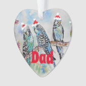 Santa Budgie Parrot Budgies Papa Vater Ornament (Vorderseite)