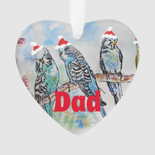 Santa Budgie Parrot Budgies Papa Vater Ornament