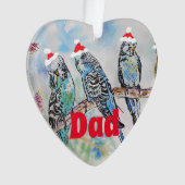 Santa Budgie Parrot Budgies Papa Vater Ornament (Vorderseite)