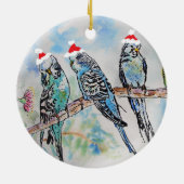 Santa Budgie Parrot Budgies Papa Vater Ornament (Hinten)