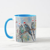 Santa Budgie Weihnachts-Tasse Blue Tasse (Links)