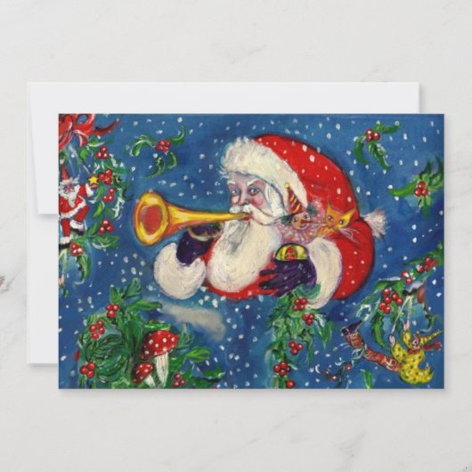 SANTA BUGLER MUSIK CHRISTMAS NIGHT FERIENPARTEI EINLADUNG (Vorderseite)
