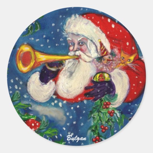 SANTA BUGLER RUNDER AUFKLEBER (Vorderseite)