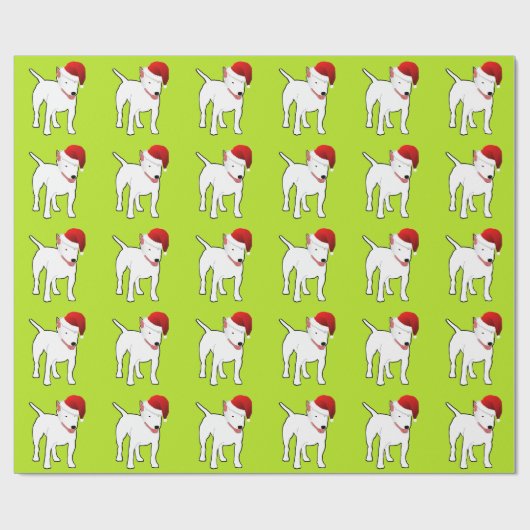 Santa Bull Terrier Geschenkpapier (Flach)