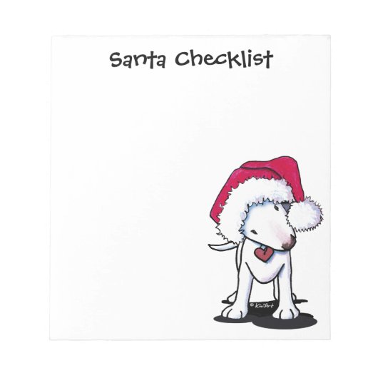 Santa Bull Terrier Notepad Notizblock (Vorderseite)
