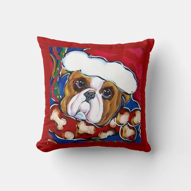 SANTA BULLDOG KISSEN (Vorderseite)