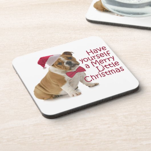 Santa Bulldog Untersetzer (Linke Seite)