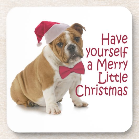 Santa Bulldog Untersetzer (Vorderseite)