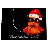 Santa-Bulldogge Große Geschenktüte (Vorderseite)