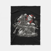 Santa Bulldogging Christmas Cowboy Santa Rodeo Xma Fleecedecke (Vorderseite)