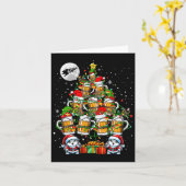 Santa Bunnies und Biergles Weihnachtsbaumtrinker Karte (Gelbe Blume)