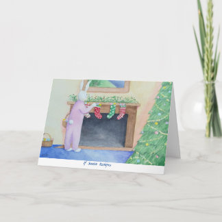 Santa Bunny Faltes Grußkarte Karte