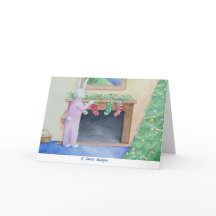 Santa Bunny Faltes Grußkarte