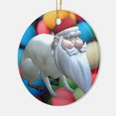 Santa Bunny Keramik Ornament (Links)