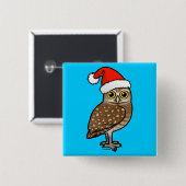 Santa Burrowing Owl Button (Vorne & Hinten)