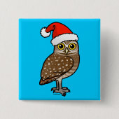 Santa Burrowing Owl Button (Vorderseite)