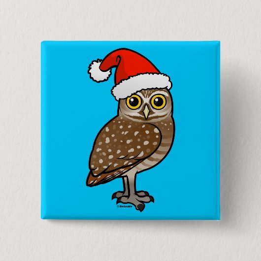 Santa Burrowing Owl Button (Vorderseite)