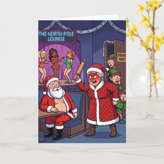 Santa Busted Karte (Gelbe Blume)