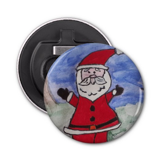 Santa Button Flasche Opener Flaschenöffner (Vorderseite)