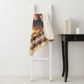 Santa by Fireplace Christmas Stockings Sherpadecke (Beispiel)