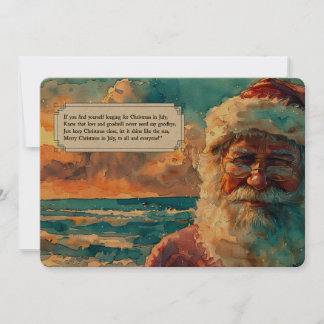 Santa by the Sea – Christmas in July Holiday Card Feiertagskarte