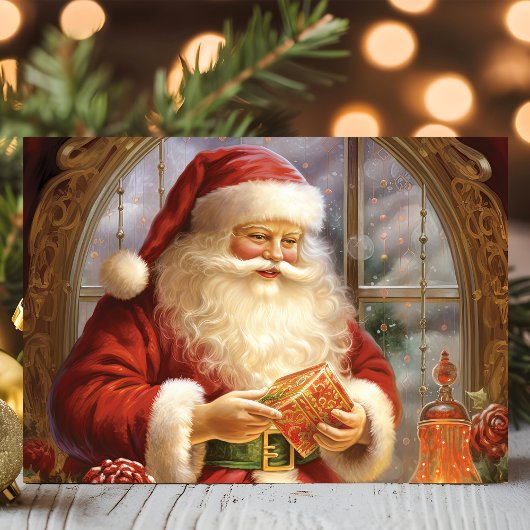 Santa by Window Classic Weihnachten