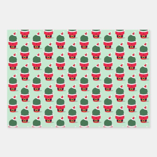 Santa Cactus Christmas Geschenkpapier Set (Vorderseite 2)
