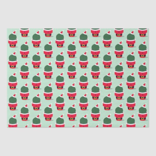 Santa Cactus Holiday Weihnachten Seidenpapier (Vorderseite)