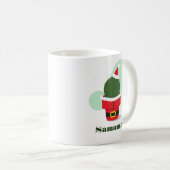 Santa Cactus Name Christmas Kaffeetasse (VorderseiteRechts)