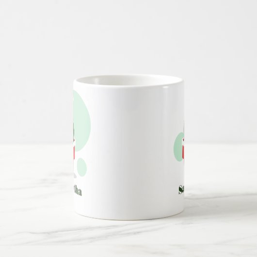 Santa Cactus Name Christmas Kaffeetasse (Mittel)