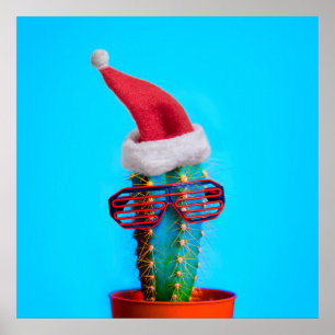 Santa Cactus Poster
