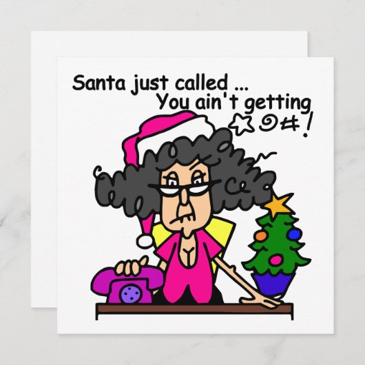 Santa Called Feiertagskarte (Vorne/Hinten)