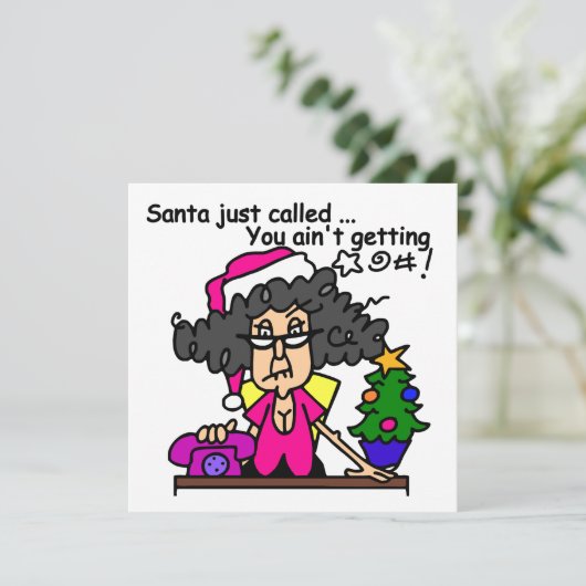 Santa Called Feiertagskarte (Stehend Vorderseite)